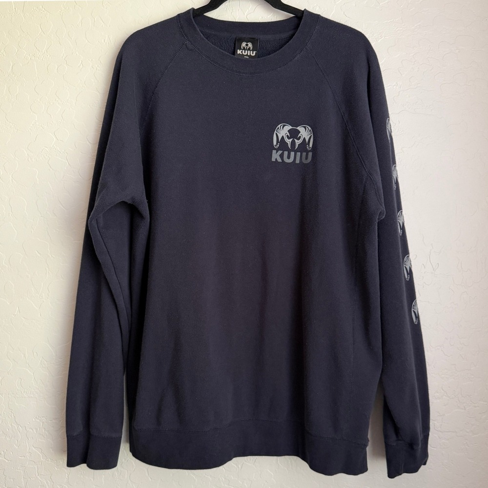 KUIU Men's Graphic Logo Long Sleeve Crew Neck Sweater Black 2XL